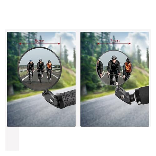 Espejo retrovisor de bicicleta contra ángulos muertos espejo ajustable HD de manillar 4