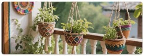 Boho Accent Desk Mat 30x80cm, Non-Slip Rubber Base with Stitched ...