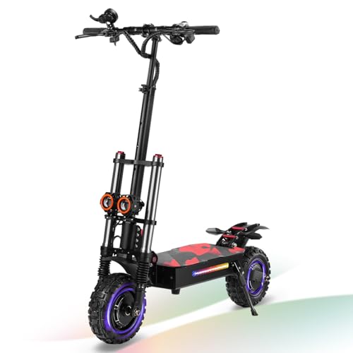 Rayi - Patinete eléctrico para adultos, doble motores, 60 V/38 Ah, autonomía de 120 km, patinete todoterreno y off-road, ruedas de 11 pulgadas, plegable y ligero