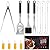 Grill Accessories Kit, Stainless Steel Grill Tool Set with 4-in-1 BBQ Spatula, Grill Fork, Grill Tong, Grill Grush, Skewers, Silicone Corn Holders, Grilling Gift Set for Men and Women