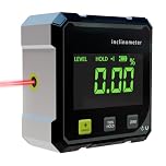 Wxeadu Digital Angle Finder with Laser, 4-Side Magnetic Angle Gaug, Digital Spirit Level with LCD Display, Waterproof Inclinometer Level, High-Precision Digital Level Box for Woodworking, Construction