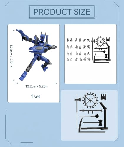 Image of Action Figure Toys, Dummy 13 Action Figure with Articulated Joints, DIY Assembly Robot for Desktop Decoration and Creative Display, Blue Collectible Figure for Office and Home