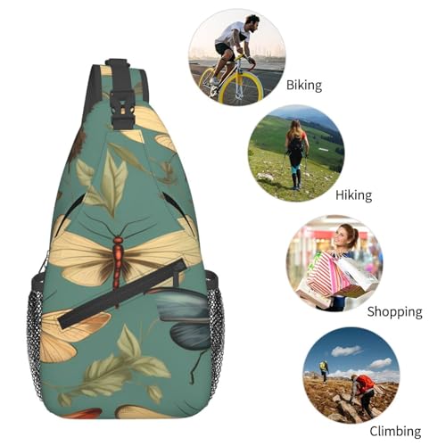 Cross Chest Bag Diagonally - Quality, Durable, and Spacious Shoulder Bag for Men and Women dragonfly dragonflies vintage Prints 5