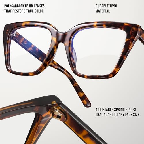 Image of miyya Blue Light Glasses for Women - Oversized UV & Blue Light Blocker Chunky Frames, Stylish Eyewear Access
