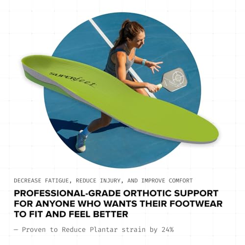 superfeet all-purpose support high arch insoles green - trim-to-fit orthotic shoe inserts - professional grade - men 95