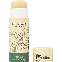 Earthling Co。润唇膏 - 天然、有机、薄荷润唇护理 - 无色、无蜜蜂、保湿护理棒,含有石榴甾醇、椰子和黄油（薄荷,0。33 盎司）