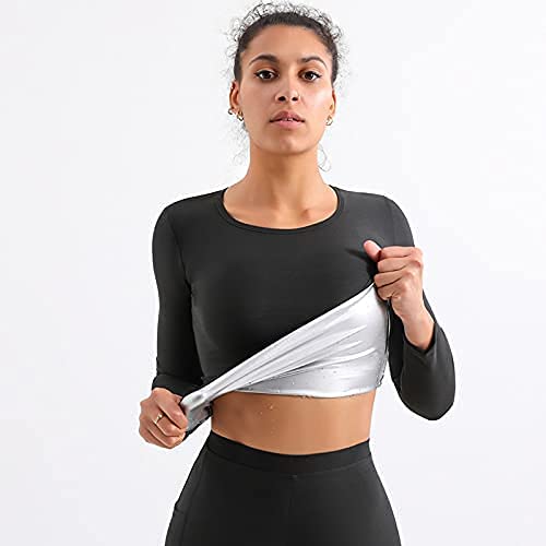 Women Sauna Suit Fitness Exercise Sauna Sweat Suit|Long Sleeve Sauna Jacket Women Sauna Top Sweat Jacket For Women #TOP2