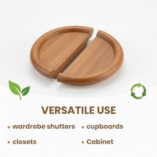 Image of Teak Wood Wooden Wardrobe Handle /Cabinet Handle /Wardrobe Door Pull Handle (8 x 4 Inch) Natural Wood Finish - Model 5023-| 3 Years Warranty |