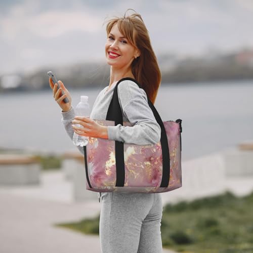 Sac de voyage marbre rose logeable pour éviter la surcharge