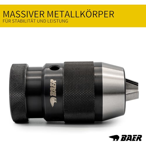 BaerCoil BAER Bohrfutter mit Kegeldornaufnahme, 0,2-16 mm, Kegel B 16, Schnellspannbohrfutter, Bohrhammer, Bohrmaschine, Spannfutter, Bohrkopf – Bild 4