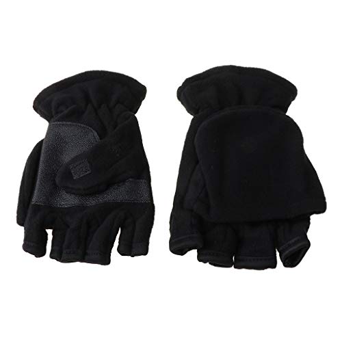Preisvergleich Produktbild Handschuhe für Damen und Herren, aus Polarfleece, doppelschichtig, fingerlos, wandelbar, mit Abdeckung, Geschenk für Weihnachten