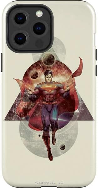 Skinit Impact Phone Case Compatible with iPhone 14 Pro Max - Officially Licensed DC Comics Superman Galaxy Flying Design