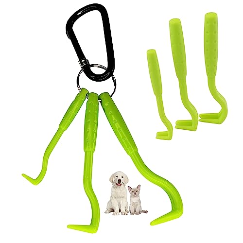 Tire Tique Pince a tique et crochets anti tiques pour chat chien humain. Crochet en acier inoxydable Retire/enlève/supprime/attrape parasites Kit de 2 lots de...