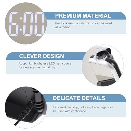 Reloj despertador digital proyección con alarma sonora regulable y base estable de plástico 4