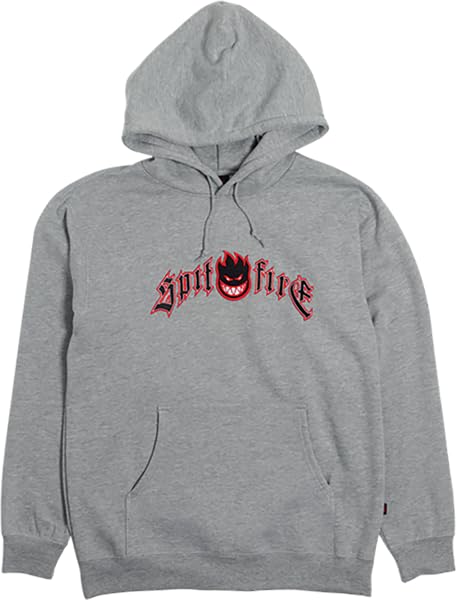 Spitfire Immortal FIRE EMB Hoodie Large-Heather Grey
