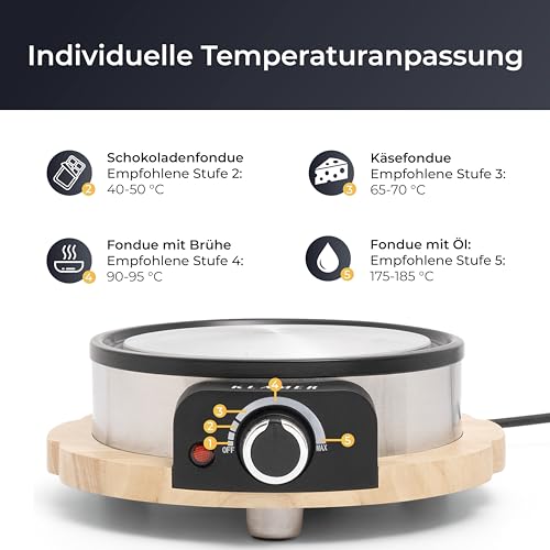 Fondue Klamer elektrisches Set für bis zu 8 Personen mit Zubehör