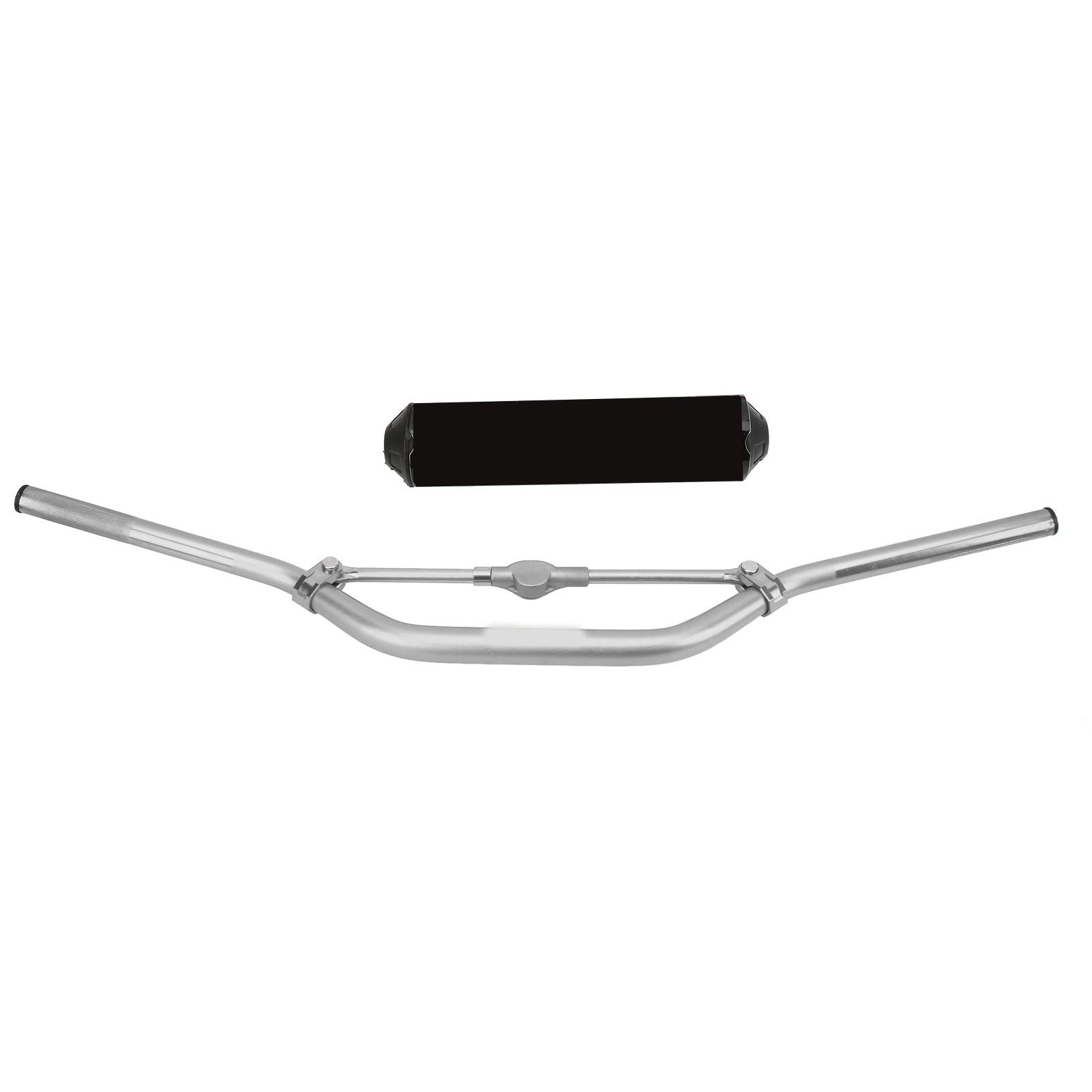 Cocoarm Kierownica Motocykla, Kierownica ze Stopu Aluminium CNC z Uchwytami z Gąbki, Adapter 28 Mm, Rozmiar Montażowy 22 Mm, Uniwersalny do Skutera Dirt Bike Motocross Street Bike (Czarny i srebrny)