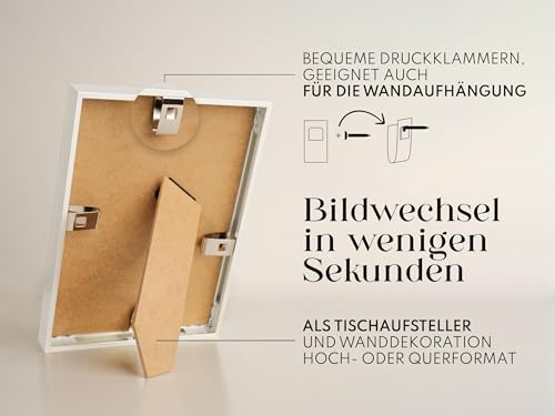 Artower® Bilderrahmen Weiß Metall Dünner Rahmen für DIN A4 21 x 29,7 cm | Posterrahmen Groß Collage | Picture Frame Metal 21x30 cm | Aluminium Schmal Bilderrahmen | White Poster Rahmen
