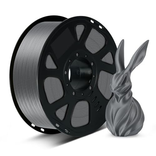 Image of Kingroon PLA Filament 1.75mm, 1kg Spool (2.2lbs), + /- 0.02mm Tolerance, Smooth 3D Printing Filament, Fits for Most FDM 3D Printers, Silver