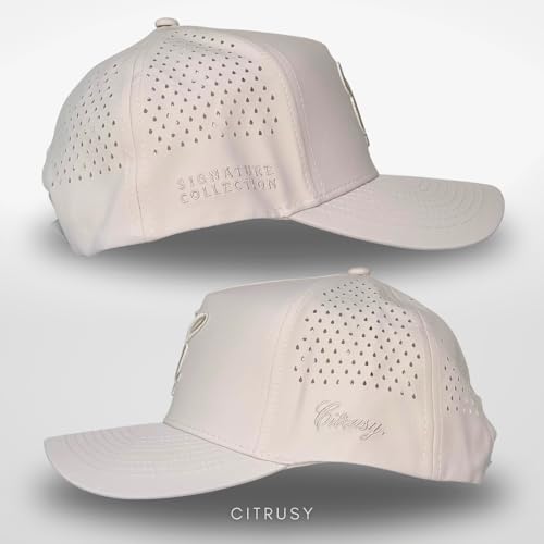 Image of CITRUSY Athletic Trucker Golf Hat | Performance Mens 5 Panel Cap | Cool Breathable Waterproof Workout Running Snapback