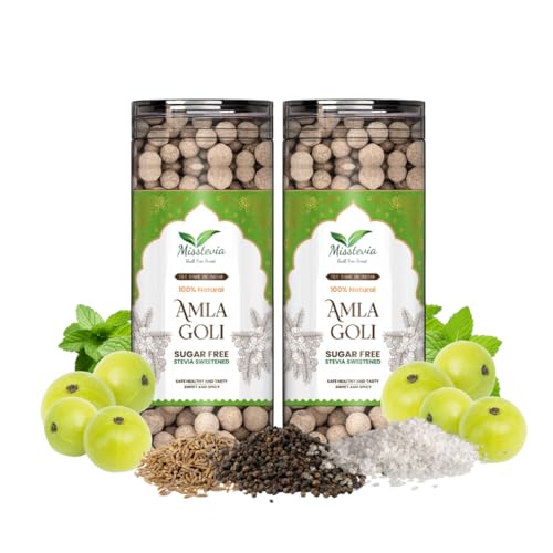 Image of Misstevia Sugar Free Amla Goli Sweet & Spicy | Stevia Sweetened Mukhwas | Natural Mouth Freshener | Made with Amla | Digestive Snack | Diabetic Friendly | No Added Sugar (Pack of 2)