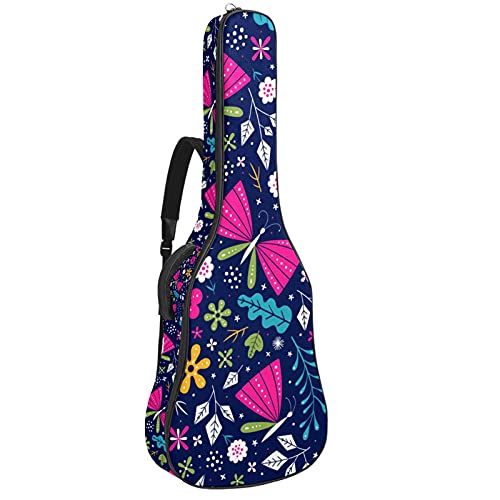Sac à dos mandoline et guitare classique motif papillon élégant