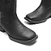 DREAM PAIRS Women's Cowboy Cowgirl Boots Embroidered Square Toe Mid Calf Western Boots Fashion Dress Chunky Low Heel Shoes for Theme Party Country Concert,Size 10,All Black,DWUMMB2516