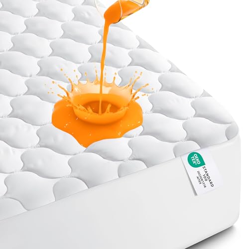Utopia Bedding Waterproof Mattress Protector, Queen Mattress Pad, Noiseless Quilted Fitted Cover...