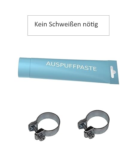 Flexrohr Universal Flexstück Wellrohr Hosenrohr Flexibles Rohr Edelstahl Interlock Ø55 x 200 x 310mm mit 2 Schellen inkl. Auspuff Kitt. Einbau ohne Schweißen