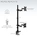 VIVO Dual Vertically Stacked Ultra-Wide Monitor Desk Mount with Extension Arms, Extra Tall Heavy Duty Adjustable Stand for 2 Ultrawide Screens up to 43 inches, 50 lbs Capacity, Black, STAND-V202T