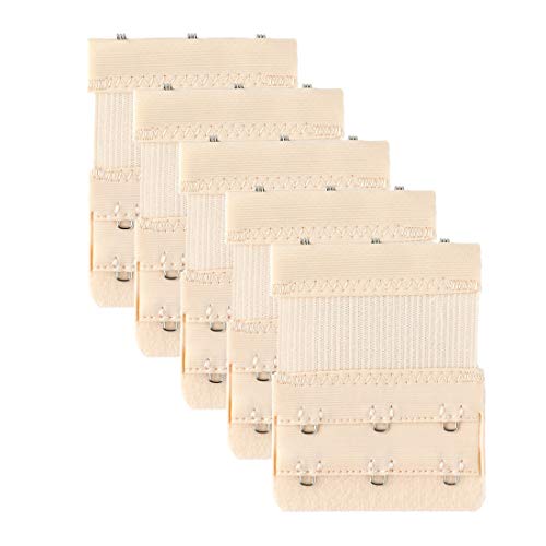 Allegra K 5-Piece Flesh-Colored Bra Extender with 3 x 2 Hooks and Eye Tape