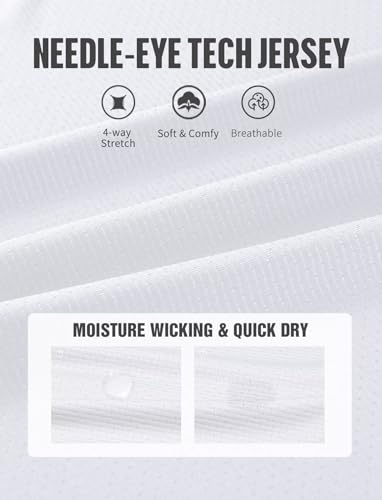 Zengjo Gym Shirt Men Sweat Wicking(White,S)