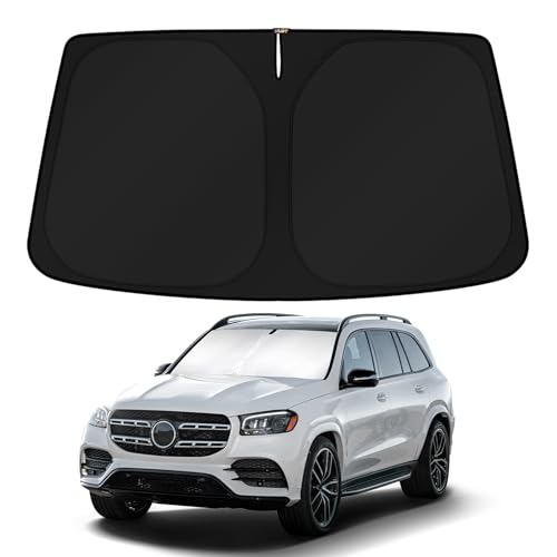 KUST Windshield Sun Shade for 2020-2025 2026 Mercedes-Benz GLS-Class SUV Accessories Custom Fit Sunshade Sun Visor Protector Foldable Blocks UV Rays Keep Car Cooler