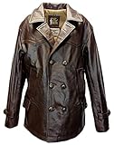 Noble House Herren Lederjacke Cafe Racer Hilbert Motorrad Jacke dunkelbraun (S)