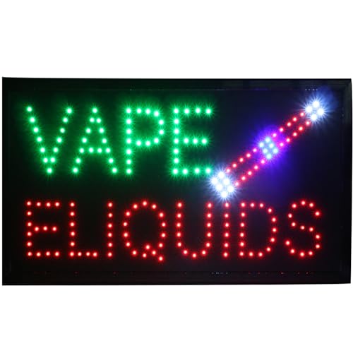 LohasLand led Neon E-liquids Open Store Signs Vape E-liquid Sign Board Indoor Use(48 X 25 CM, VAPE ELIQUIDS)