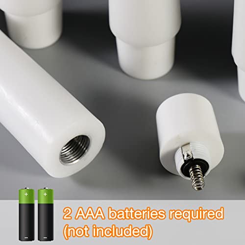 Eywamage White Flickering Flameless Taper Candles With Remote, Real Wax Battery Operated Led Candlesticks Set Of 6 #TOP2