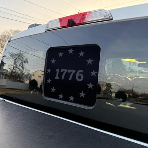 Image of Xinghe for Ford F150 F250 F350 2015-2025 2026, Rear Middle Window American Flag Decals, Matte Black USA Flag Decal for Truck Back Window, for Ford Raptor 2015-2025 2026 Accessories
