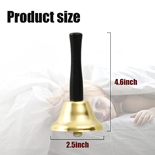 Hokpa Hand Bells, 2Pcs Gold Call Bells Handheld Bell For Restaurant Service Bell Bar Jingle Wedding Dinner Classroom Church School Alarm Elderly #TOP5