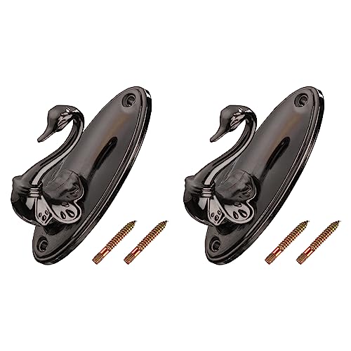 METALLIXITY Ganchos para Cortinas (84mm/3.3) 2Pcs, Soporte para Cortinas De Aleación De Zinc con Borlas Montado En La Pared - para Cortinas Y Drapería De Hogar, Negro