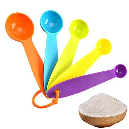 Ensemble de cuillères à mesurer | Cuillères à thé en acier inoxydable – 5 cuillères à soupe avec polices de mesure transparentes pour les aliments secs et liquides