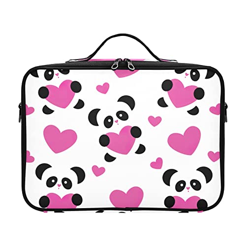 Trousse de toilette à suspendre Love Pandas Rose pour homme et femme, grand format voyage