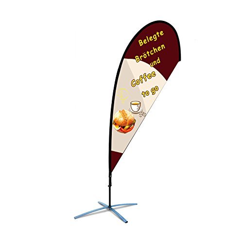beachflag Coffee to go pubblicitario Fahne Cafe T1 oltre 2 m di altezza per interni ed esterni.