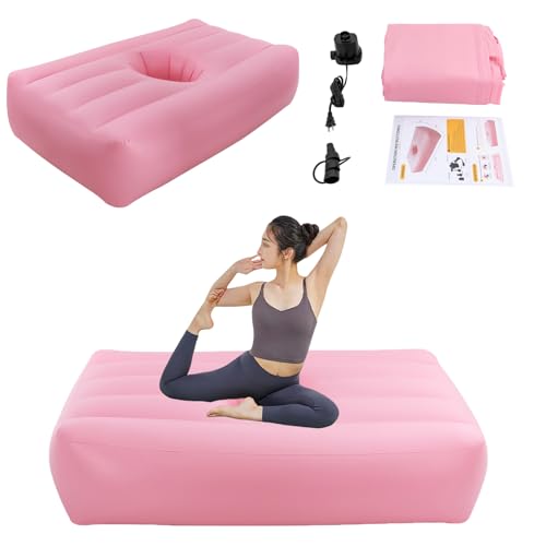 CCXYYFDJ BBL Bed 72 x 40 x 17 Inch, PVC BBL Post Surgery Supplies BBL Bed with Hole & Electric Air Pump for Sleep, Used for Hip Sleep, Brazilian Butt Lift Recovery (Pink)