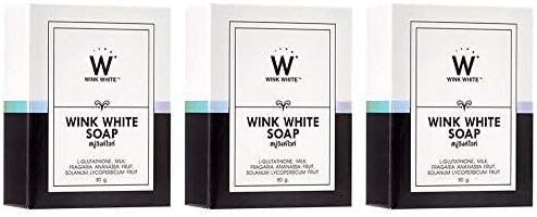3 pcs.x 80 g.Wink White Soap with goat milk glutathione.by Bangkok premium.