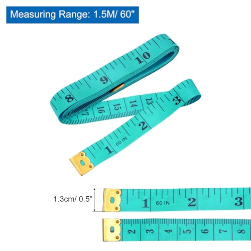 uxcell cinta métrica plástica flexible 1.5 m verde pack 2 miniatura 2