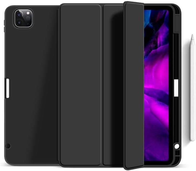 eSTUFF iPad Pro 13 2025/2024 Miami Pencil Case. Black PU Leather, W128879396 (Pencil Case. Black PU Leather Front with Soft TPU Back. Pencil Slot for Charging in Cover)