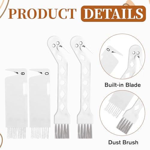 Image of 4 PCS Handheld Vacuum Brush Cleaner Tool, Universal Vacuum Brush Cleaning Tool, 2-in-1 Roller Cleaning Tools for Sweeping Robot (White)