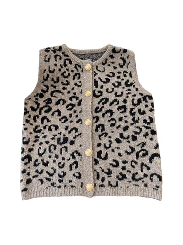 Image of RoseSeek Women's Button Down Sweater Vest Sleeveless Crewneck Knit Outerwear Old Money Knitwear