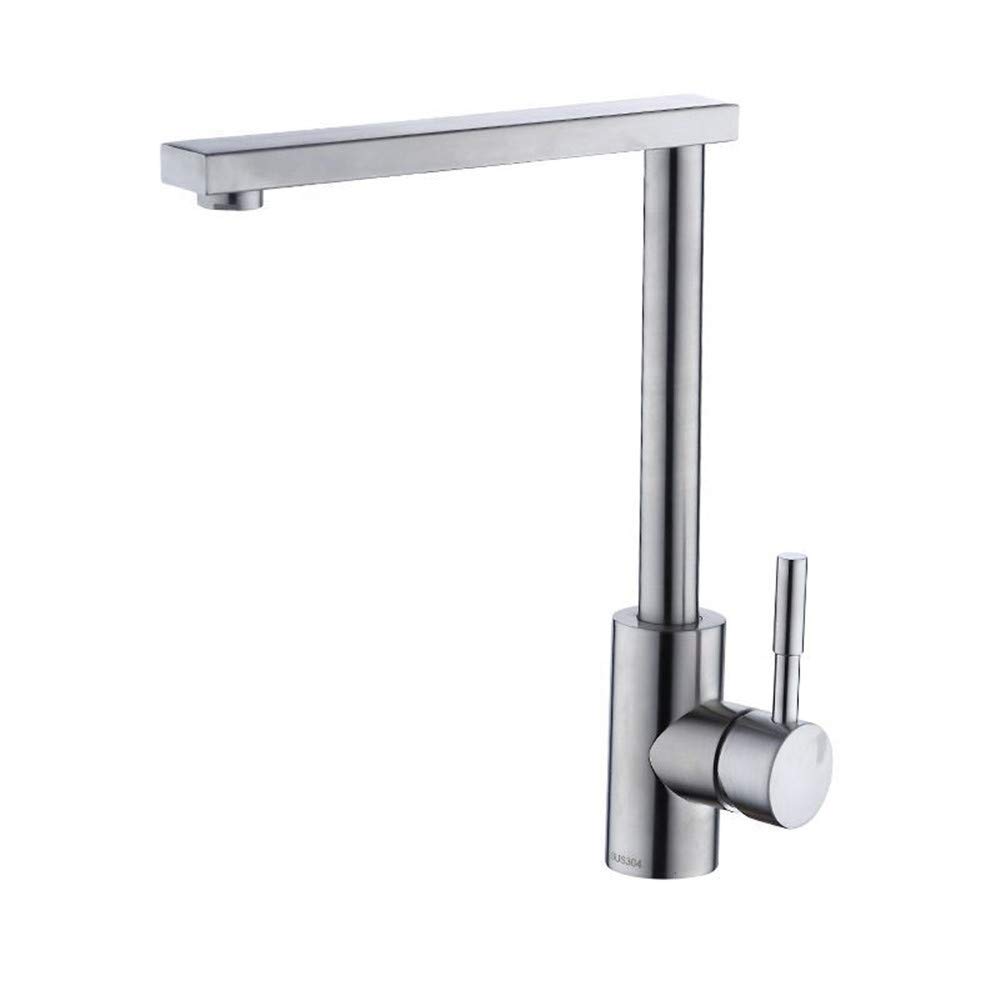 Tube carré 304 acier inoxydable robinet de cuisine mitigeur chaud et froid 7