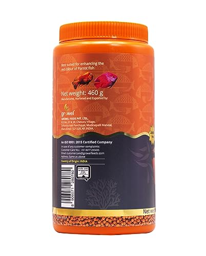 Image of Intan Red Enhance Pellets (Big 2.5mm Floating) | 460gm - Highly Nutritious Ornamental Fish Food for Parrotfish & Red Coloured Fish | Growel Feeds